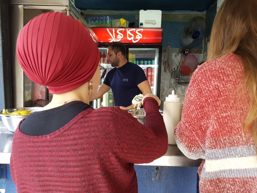 Eating Falafel