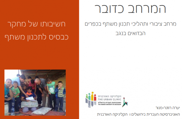 18.01.2017 אדר' יערה רוזנר מנור | "המרחב כדובר: מרחב ציבורי ותהליכי תכנון משתף בכפרים הבדואים בנגב" 18.01.2017 אדר' יערה רוזנר מנור | "המרחב כדובר: מרחב ציבורי ותהליכי תכנון משתף בכפרים הבדואים בנגב"